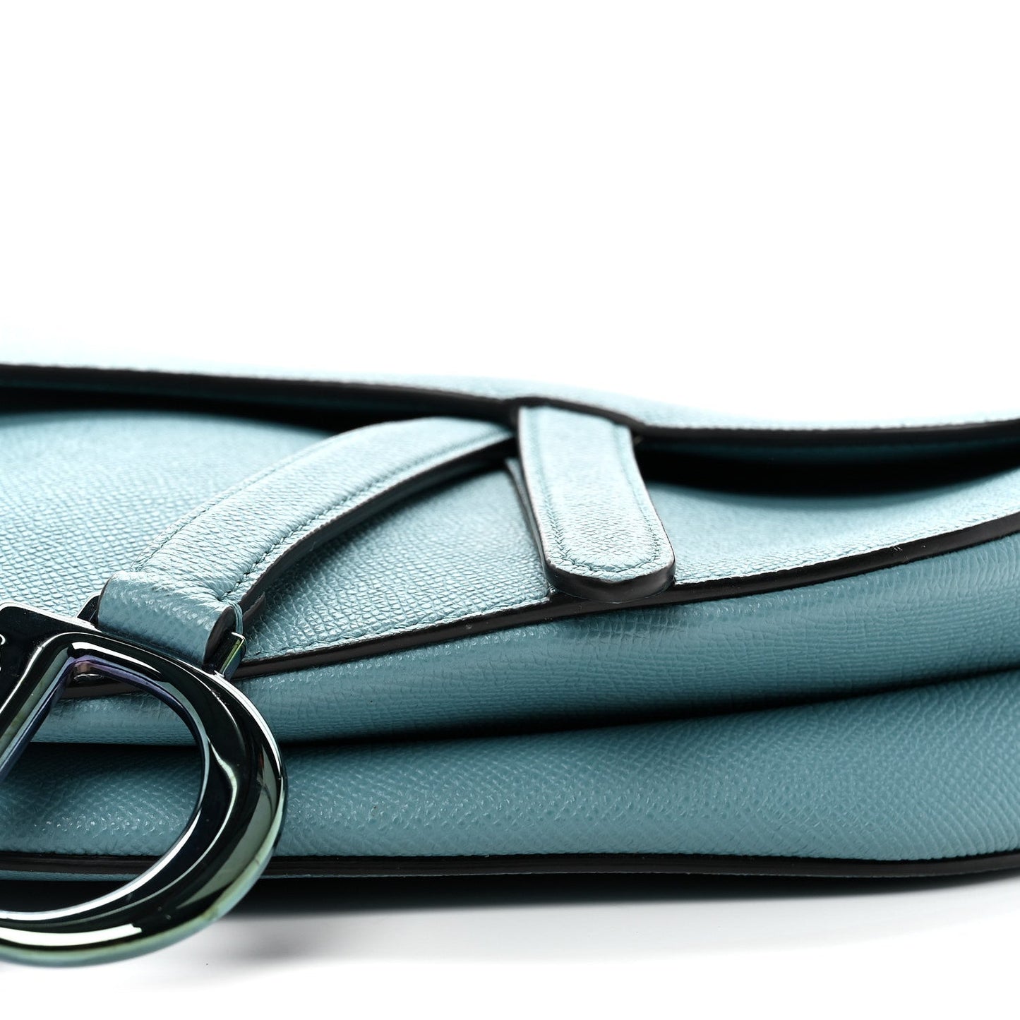 Grained Calfskin Saddle Bag Azure Blue