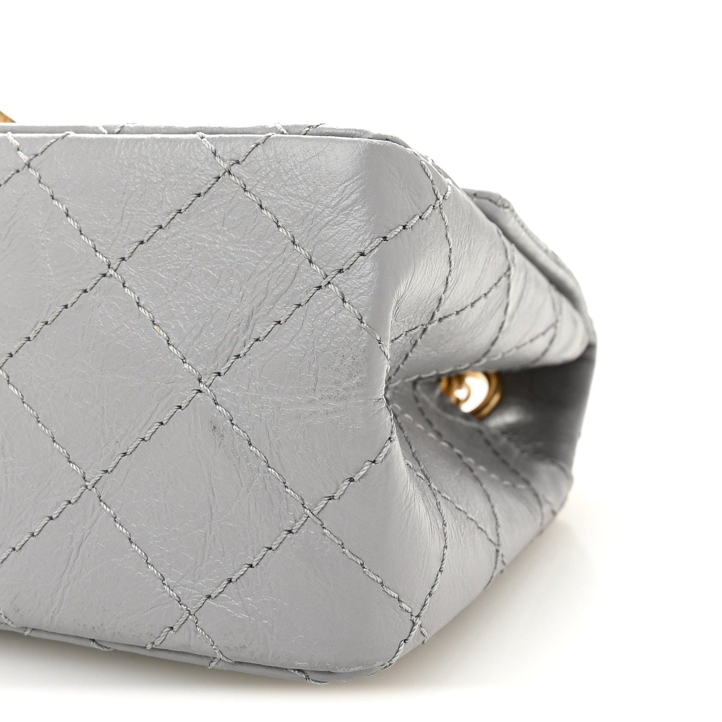 Aged Calfskin Quilted 2.55 Reissue Mini Flap Grey