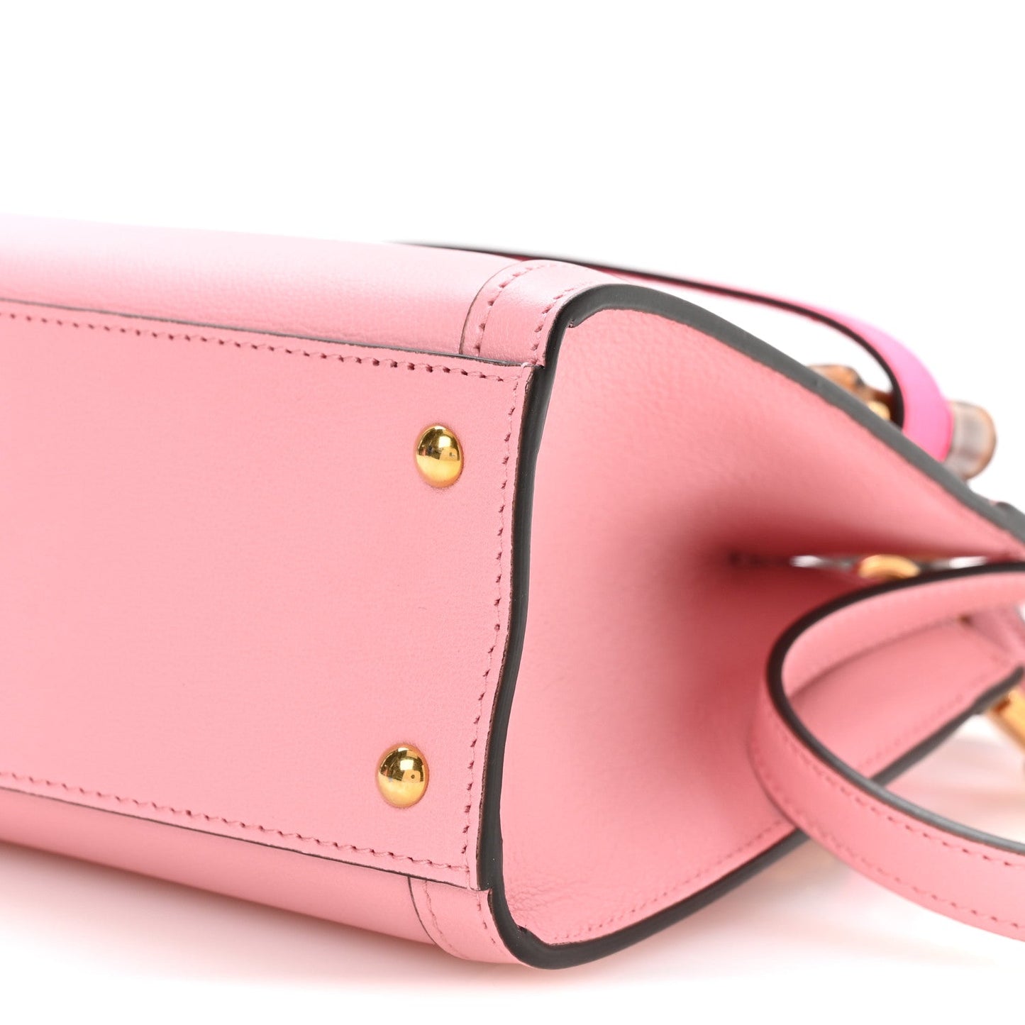 Wonka Grain Calfskin Mini Diana Tote Bag Wild Rose Fuxia Fluo