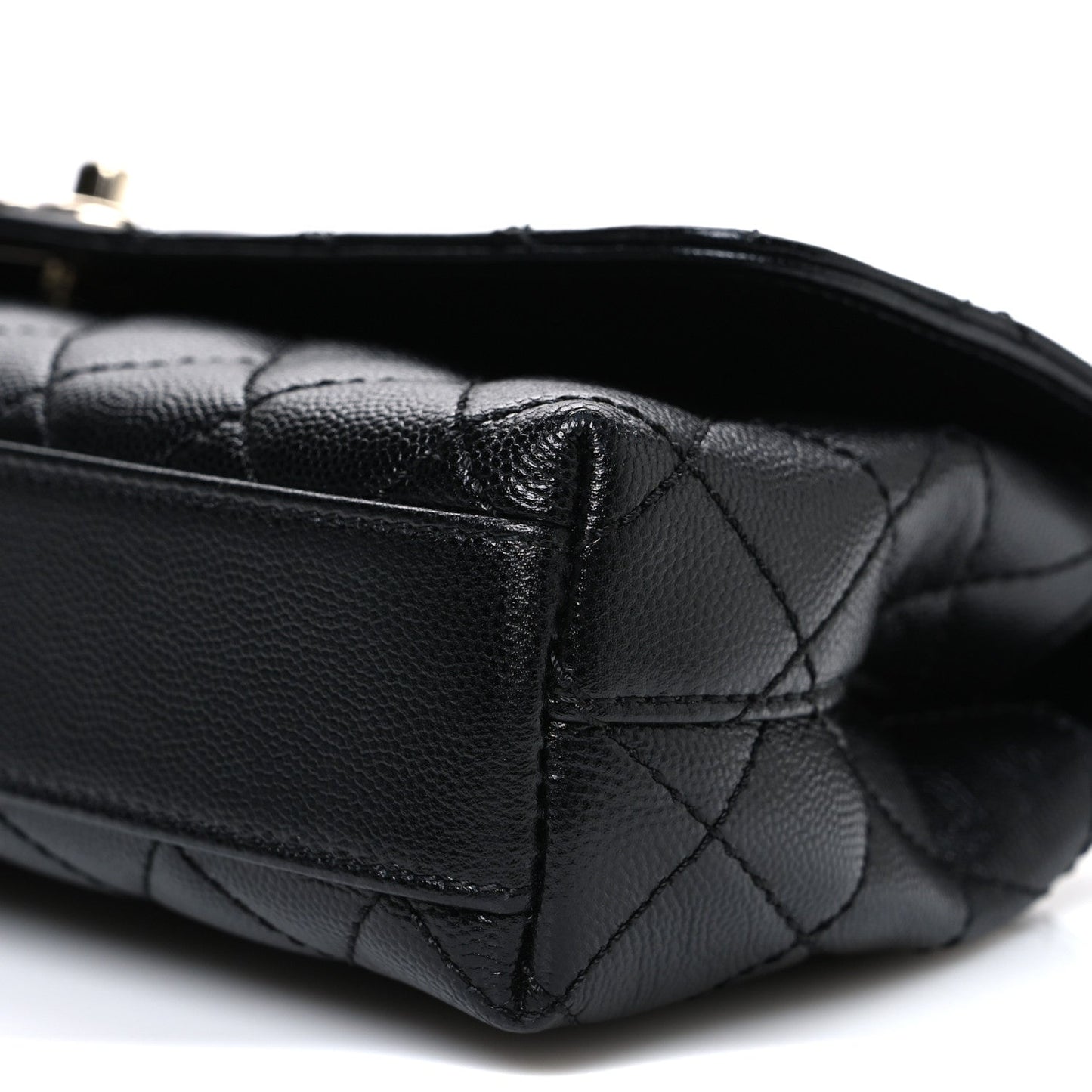 Caviar Quilted Maxi East West Coco Handle Flap Black Black Black