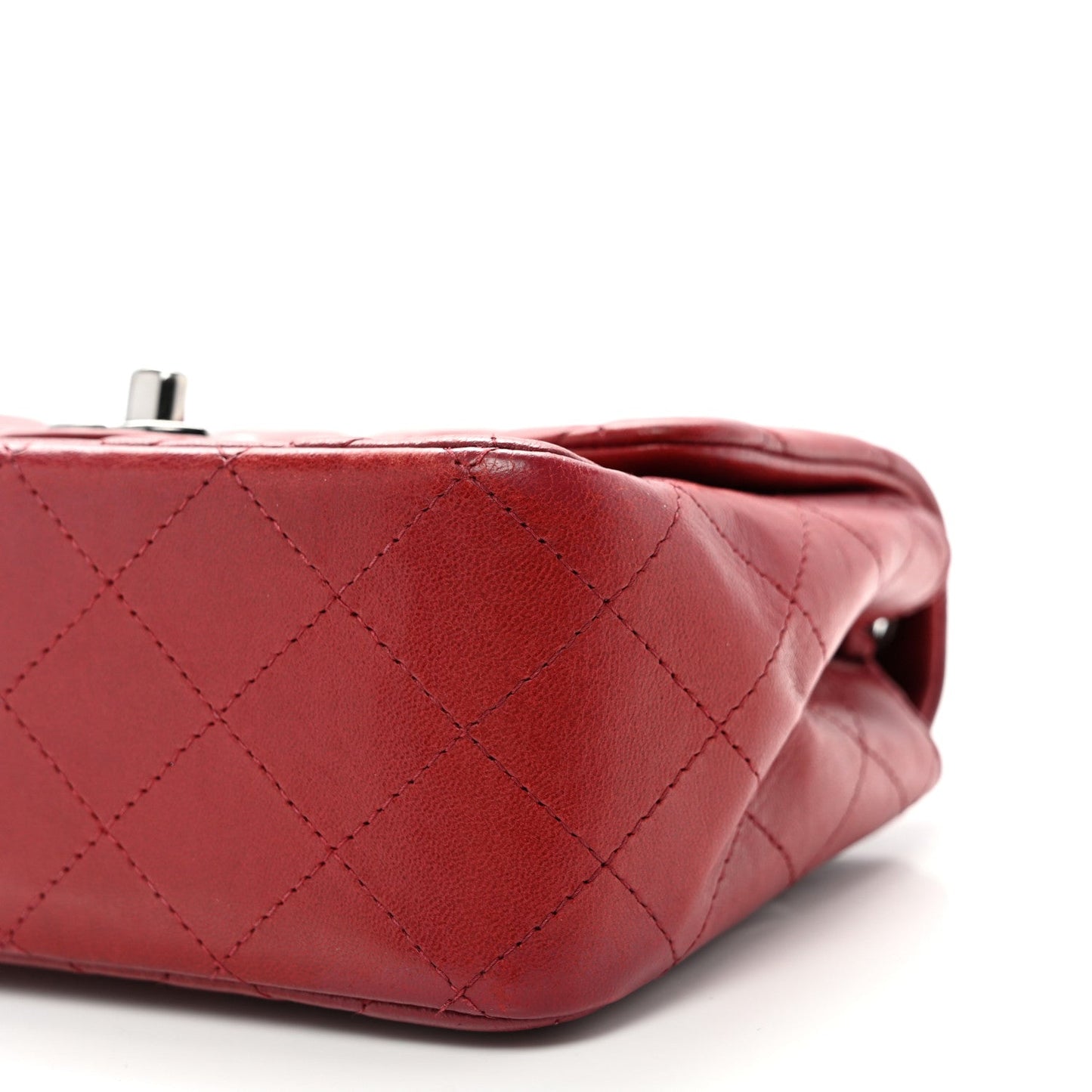 Lambskin Quilted Mini Square Flap Red