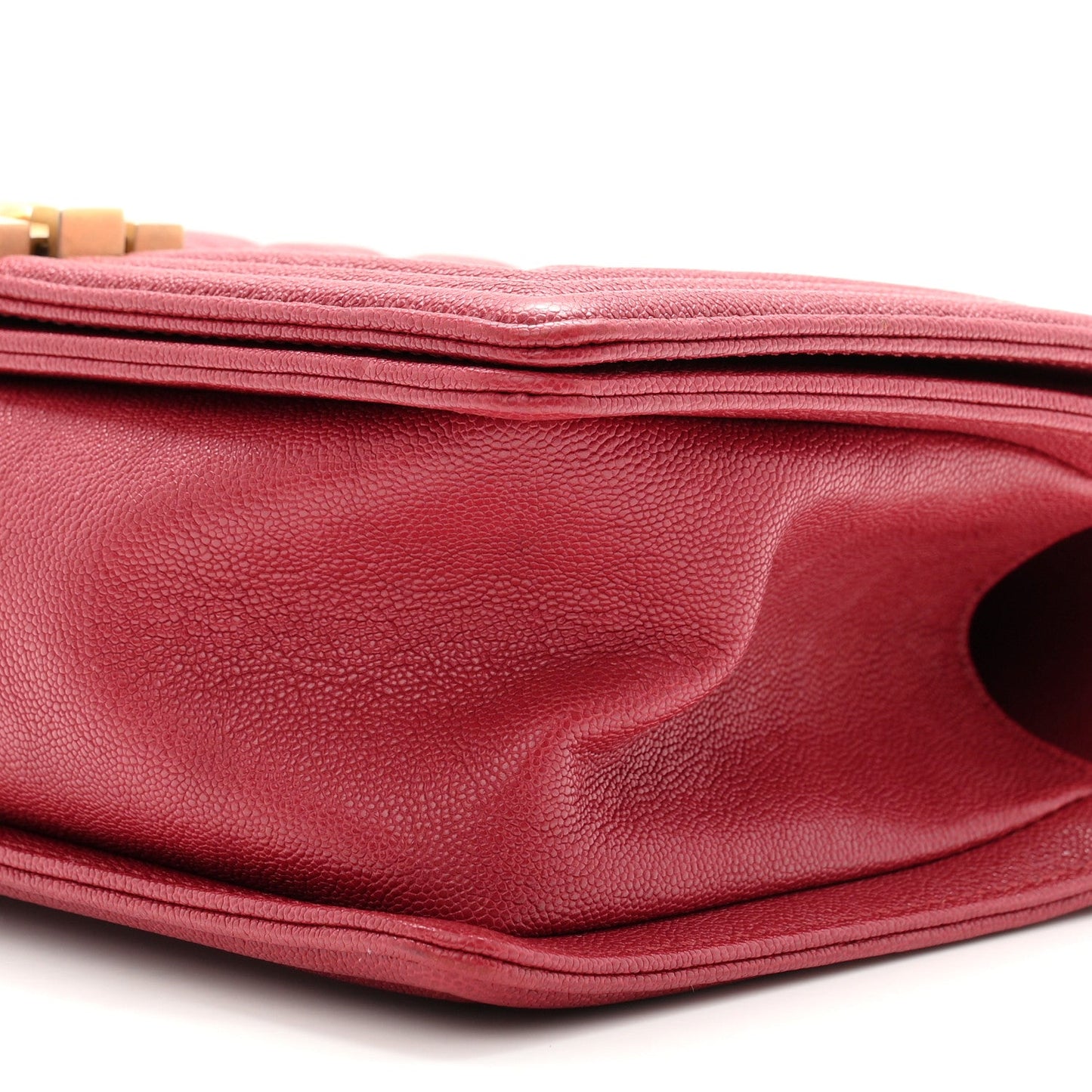 Caviar Quilted Medium Boy Flap Dark Red