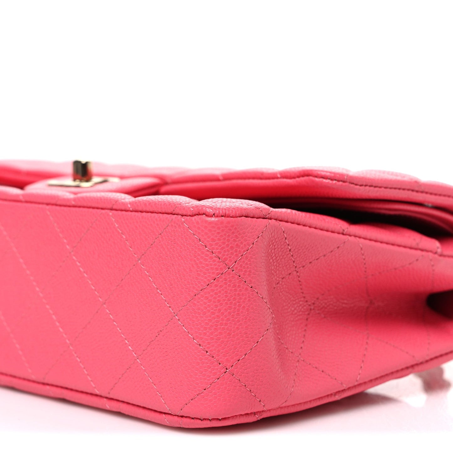 Caviar Quilted Medium Double Flap Pink
