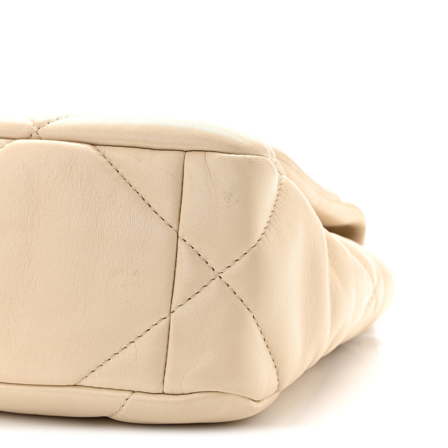 Lambskin Quilted Medium Chanel 19 Flap Light Beige