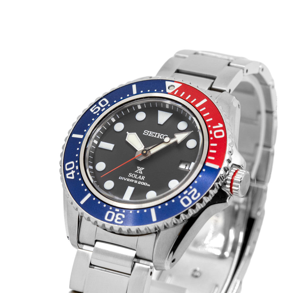 Seiko Men's SNE591P1 Prospex Black Dial Solar 200m Watch
