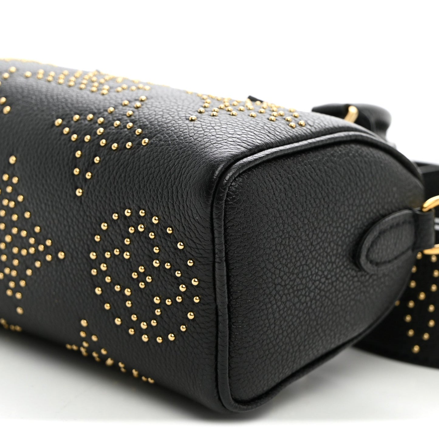 Grained Calfskin Studded Monogram Giant Nano Speedy Black