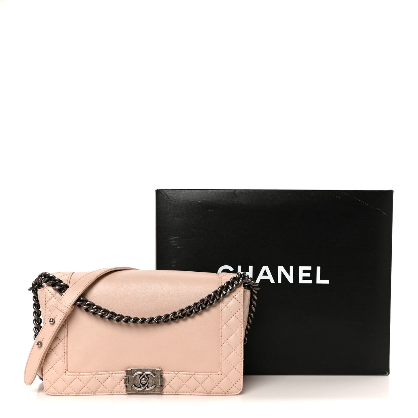 Calfskin New Medium Boy Reverso Flap Light Pink