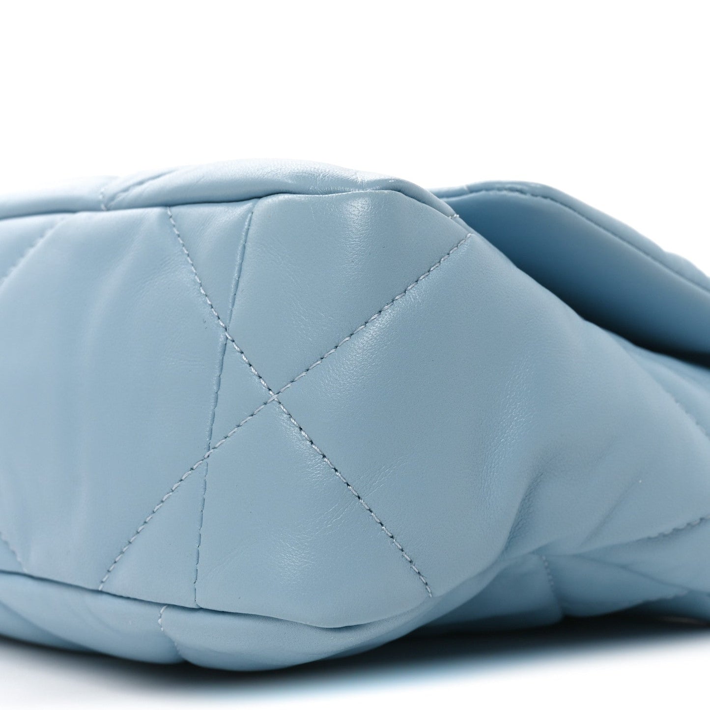 Lambskin Quilted Medium Chanel 19 Flap Light Blue Light Blue
