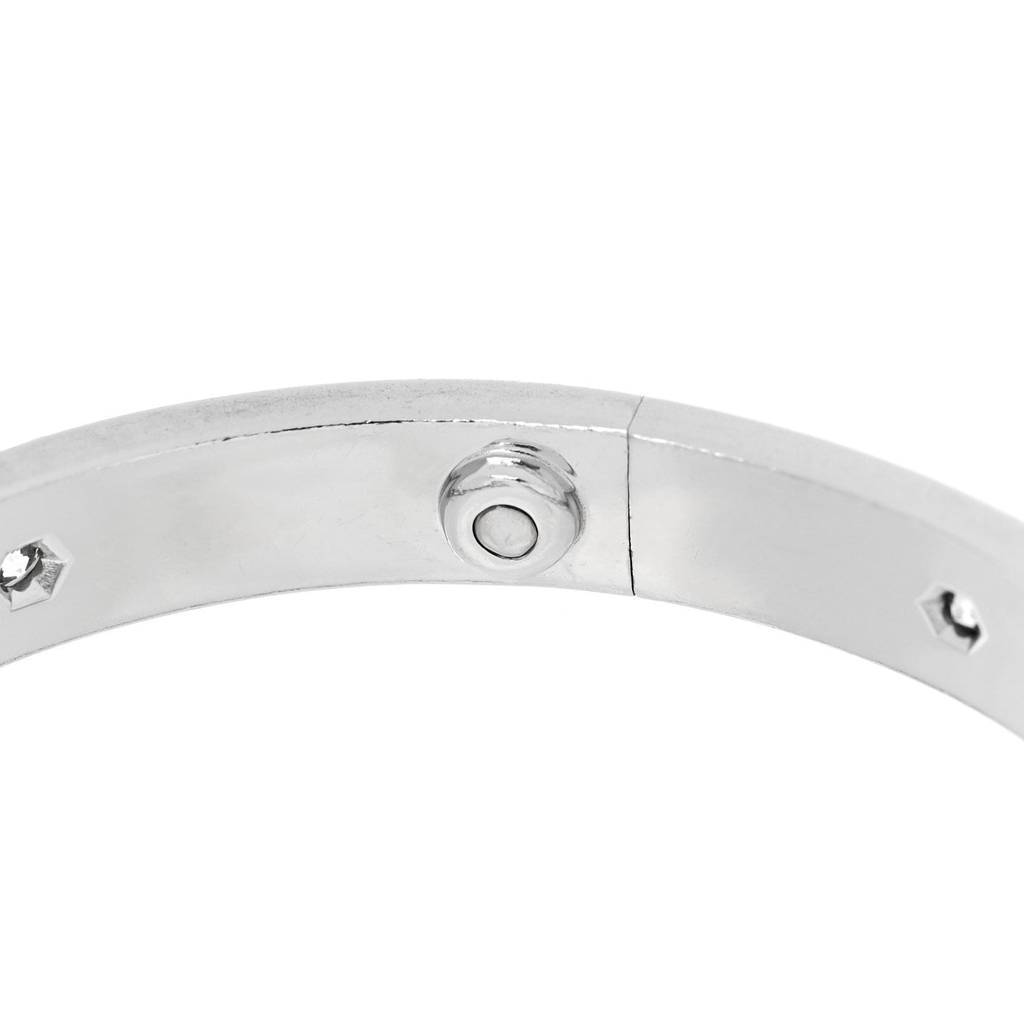 18K White Gold 6 Diamond LOVE Bracelet 17
