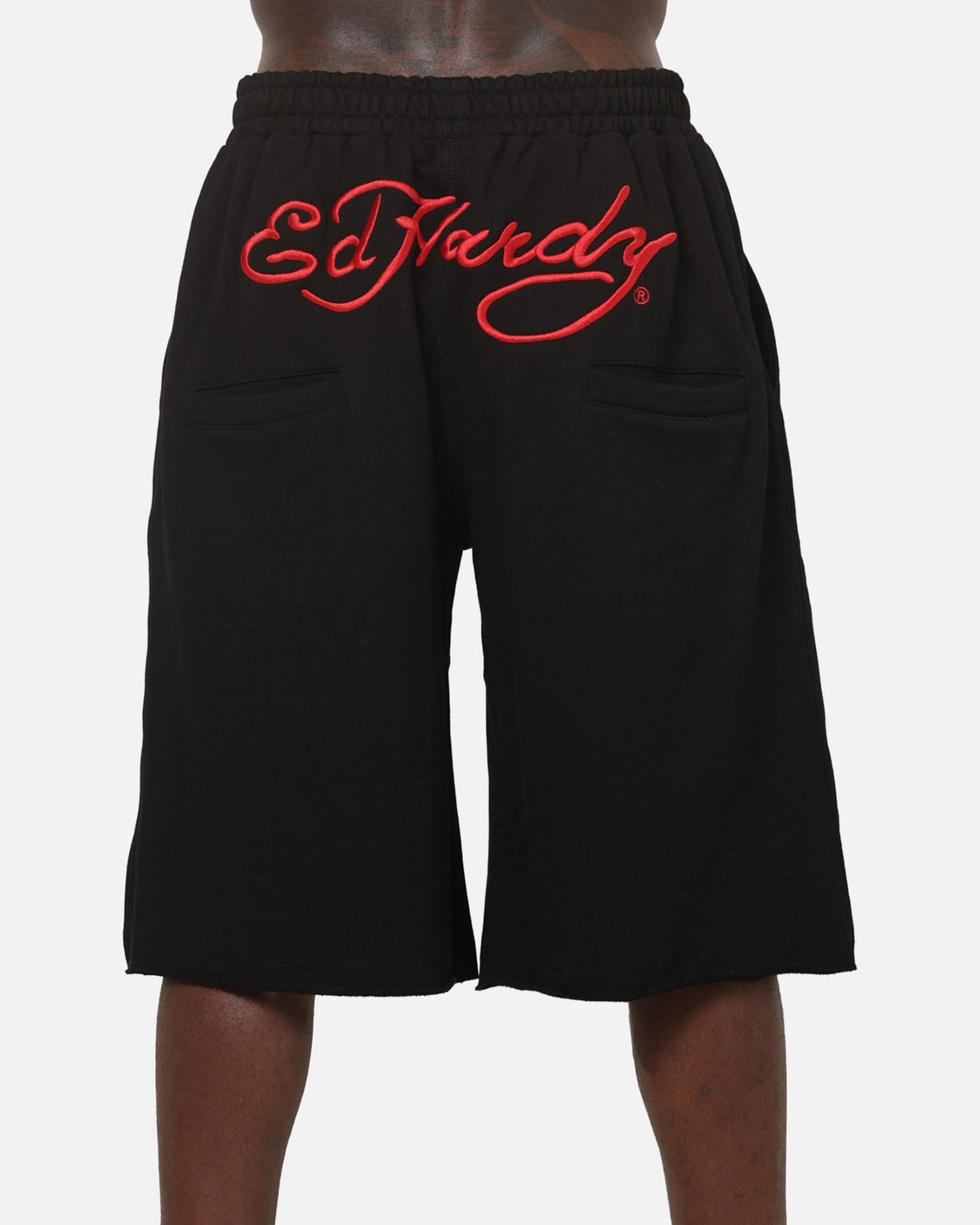 Ed Hardy Baggy Fleece Shorts Black