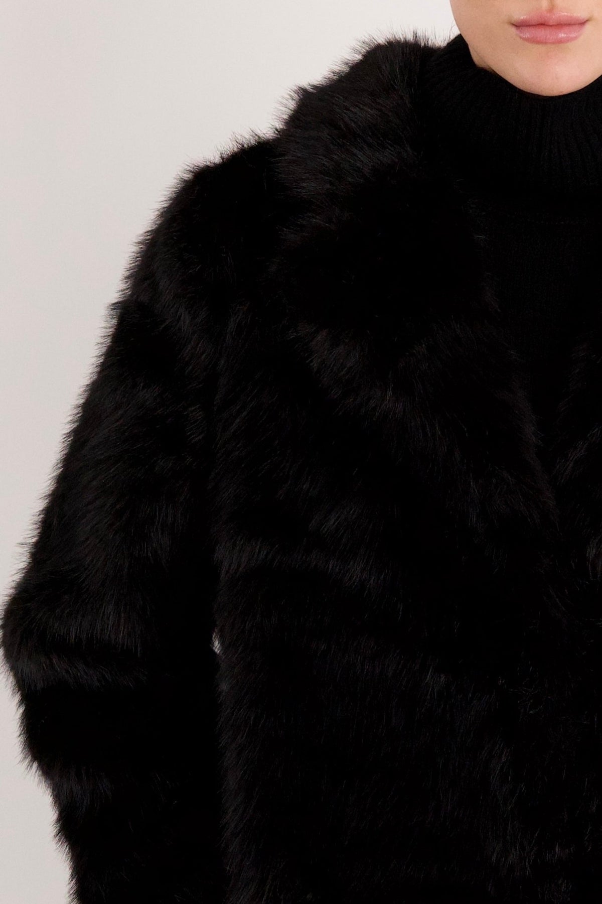 Mid-Length Faux Fur Coat