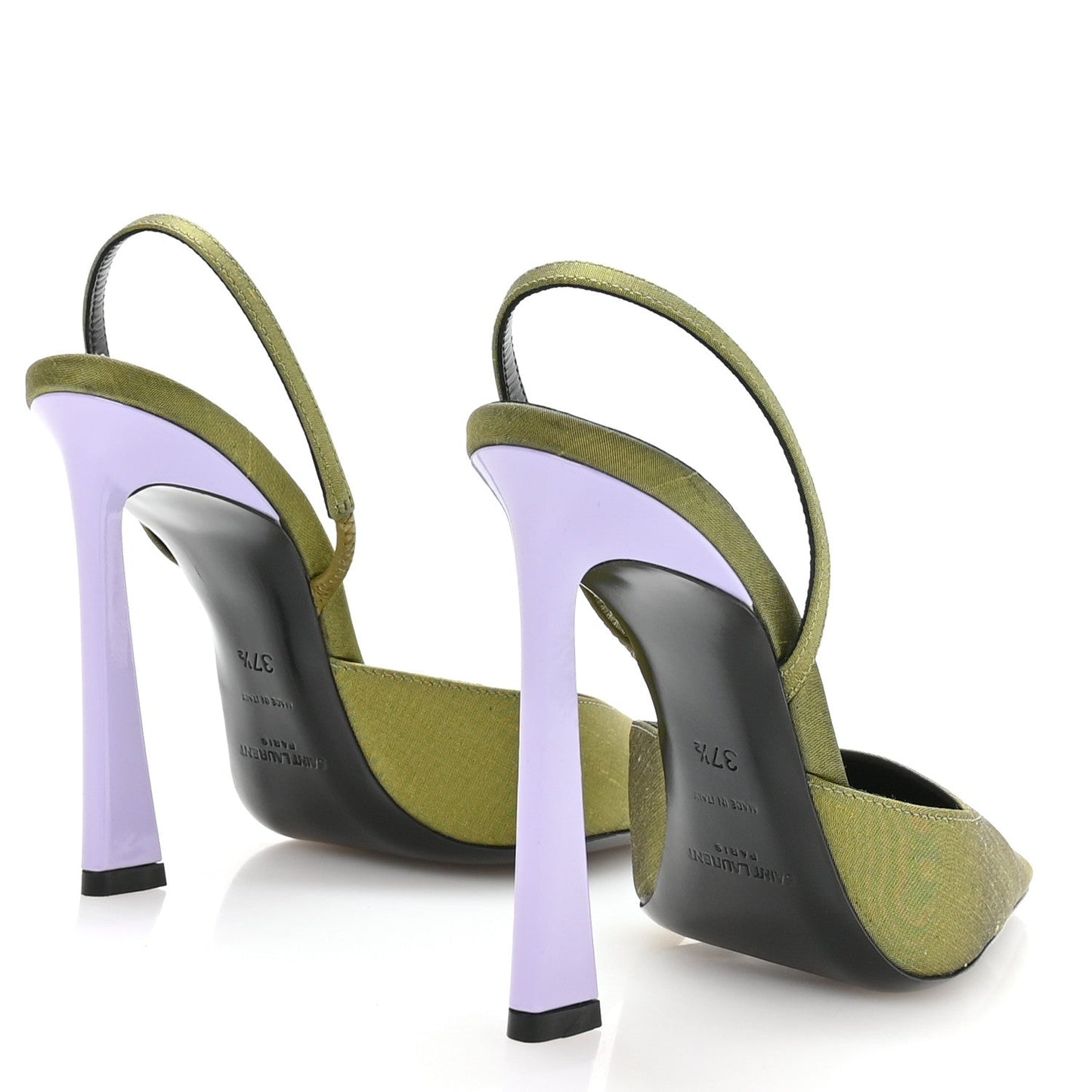 Crepe De Chine Blade 105 Slingback Pumps 37.5 Lime