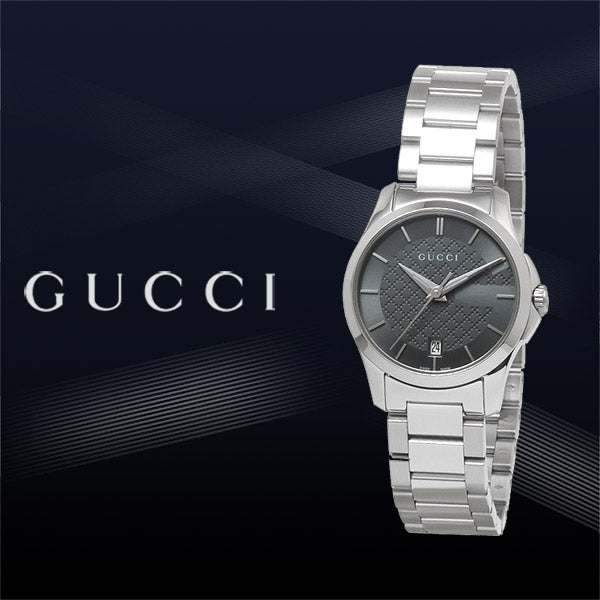Gucci G Timeless Grey Dial Silver Steel Strap Watch For Women - YA126522