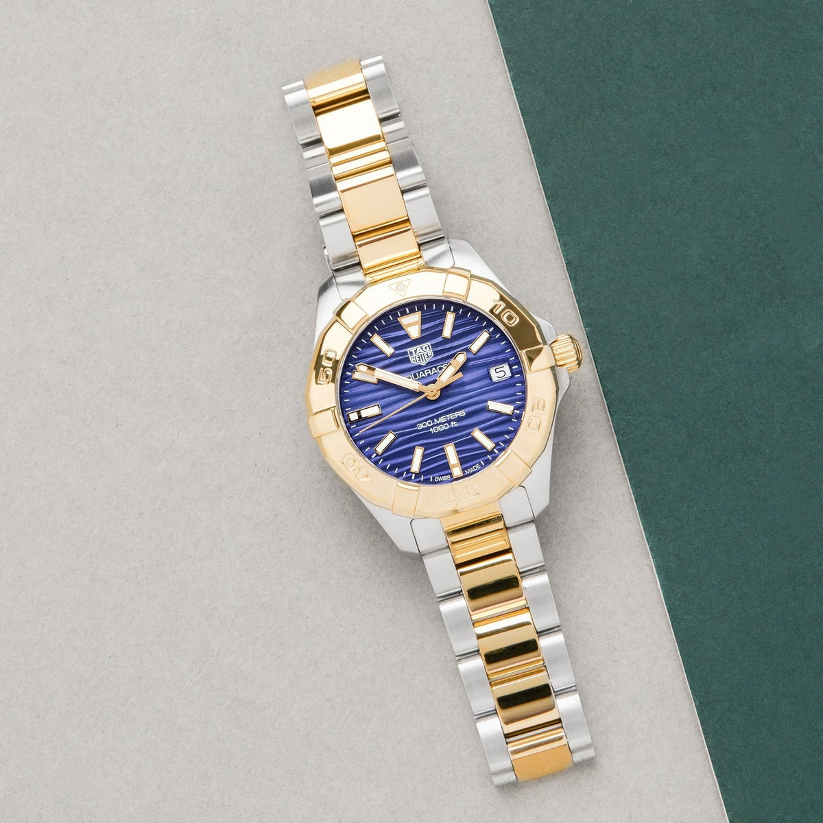 Tag Heuer Aquaracer Blue Dial Two Tone Steel Strap Watch for Women - WBD1325.BB0320