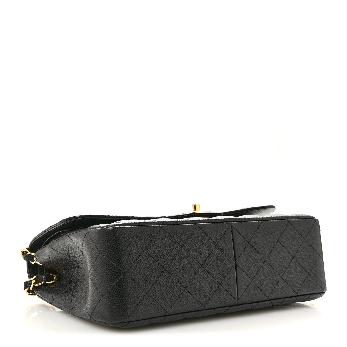 Caviar Quilted Jumbo Double Flap Black