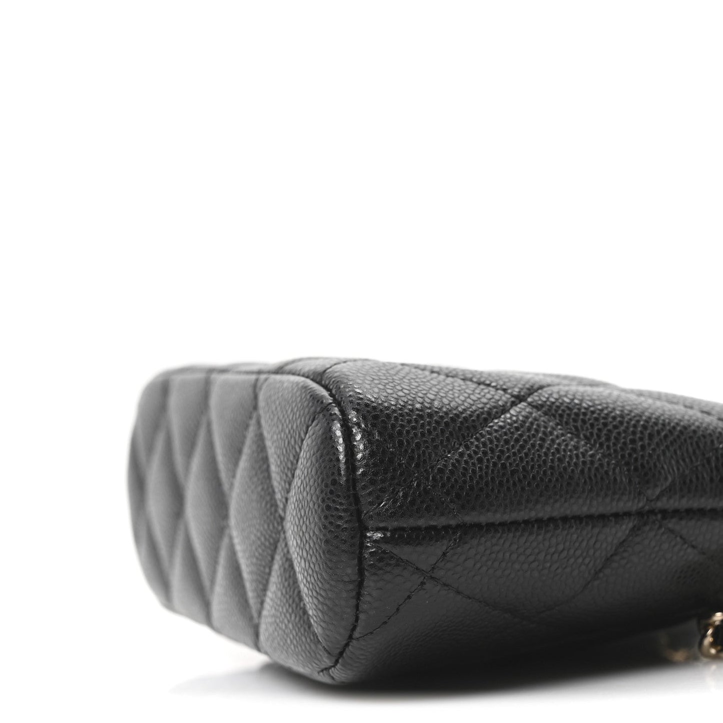 Caviar Quilted Mini Classic Clutch With Chain Black