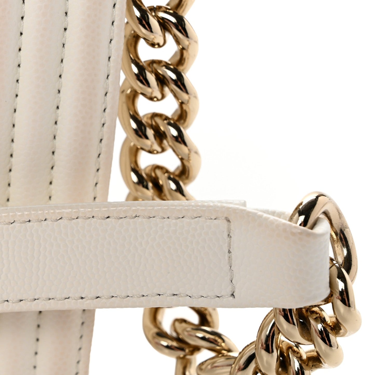 Caviar Quilted Small Boy Flap  White