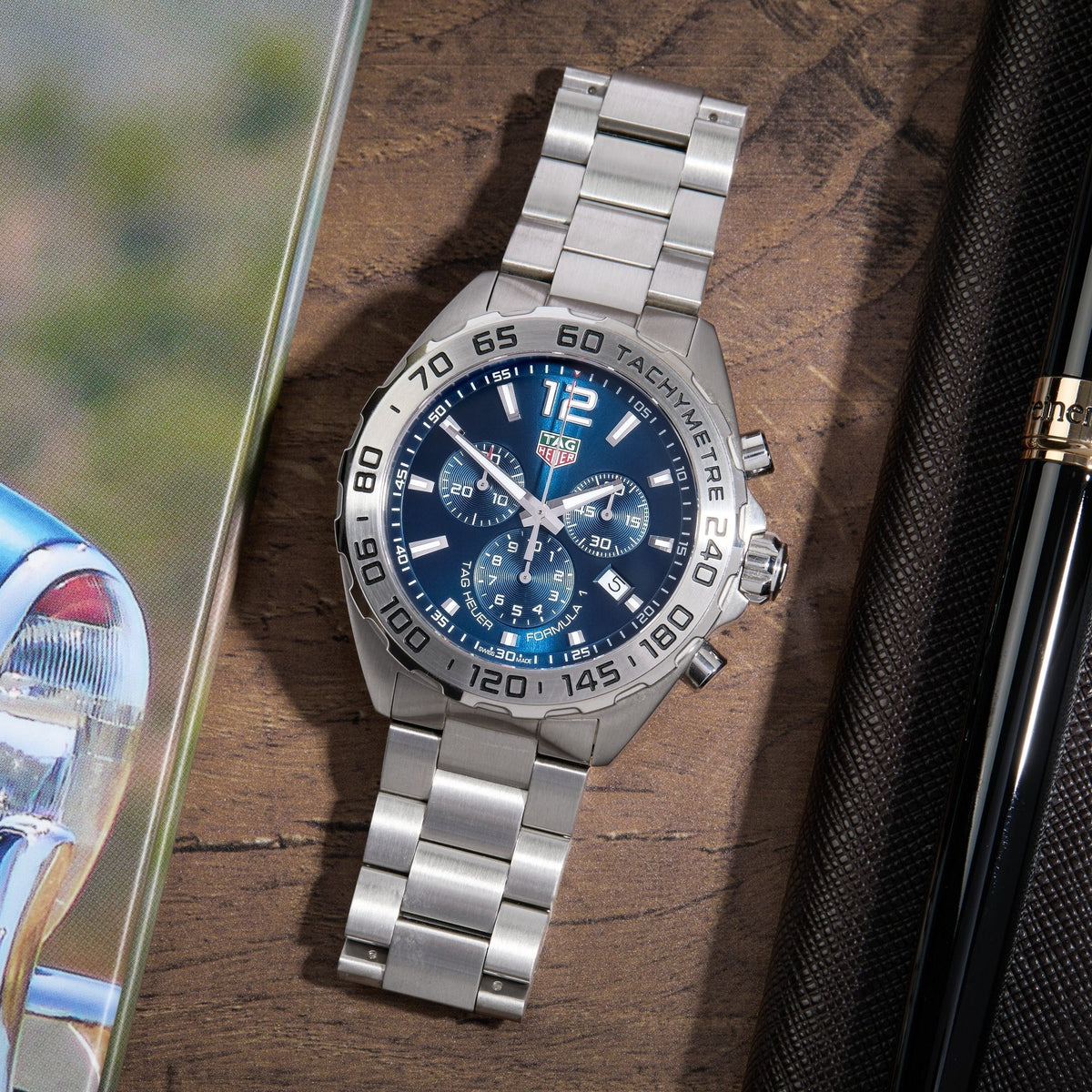Tag Heuer Formula 1 Chronograph Blue Dial Silver Steel Strap Watch for Men - CAZ101K.BA0842