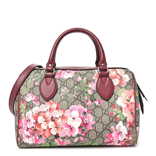 GG Supreme Monogram Blooms Small Boston Beige Multicolor Dry Rose
