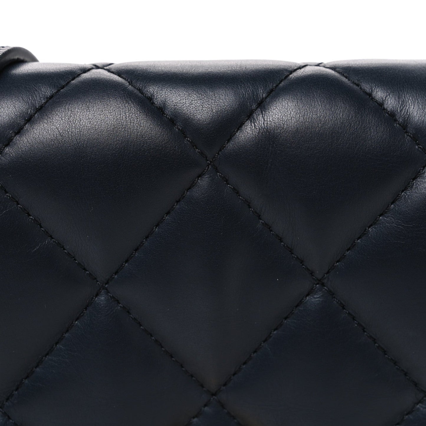 Calfskin Quilted Mini Nailed CC Flap Bag Blue