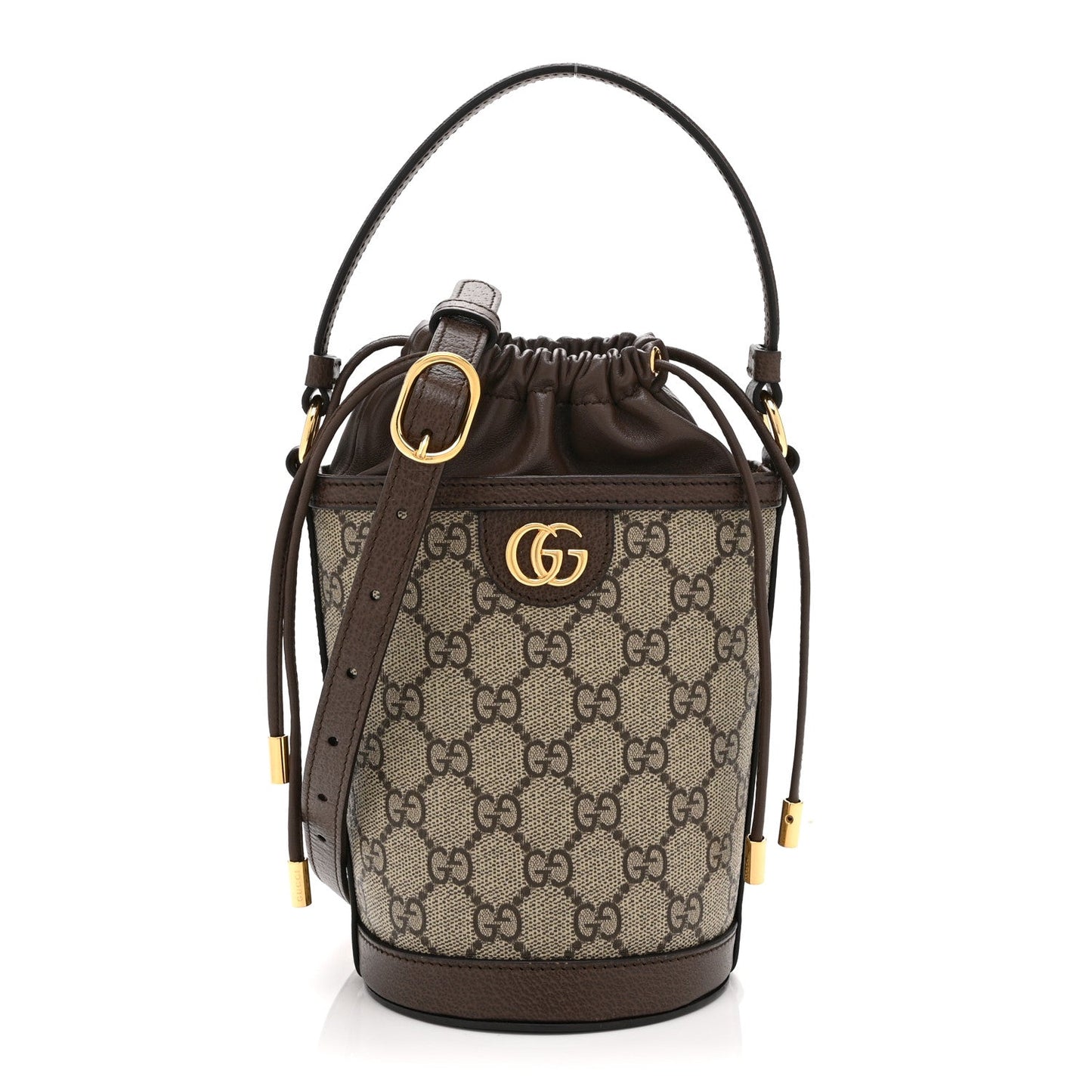 GG Supreme Monogram Ophidia Mini Bucket Bag Beige Ebony