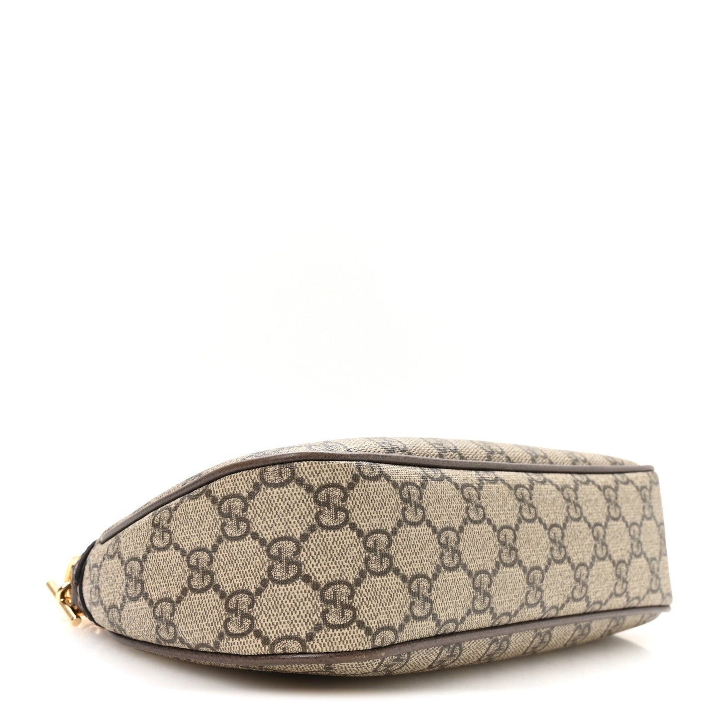 GG Supreme Monogram Textured Dollar Calfskin Web Small Ophidia GG Handbag Beige Ebony New Acero