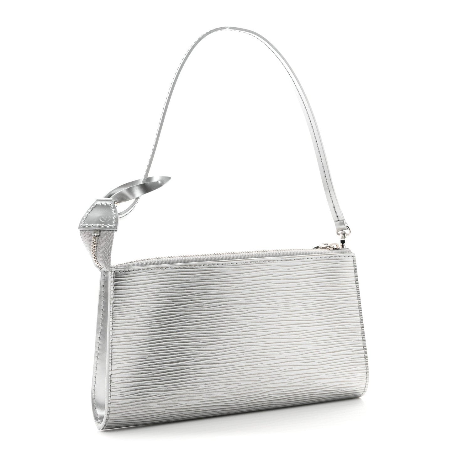 Epi Pochette Accessories Metallic Silver