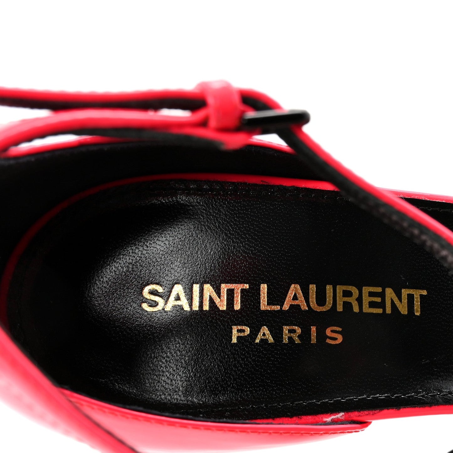 Patent Calfskin Amber 105 Ankle Strap Sandals 39.5 Fuchsia Fluo