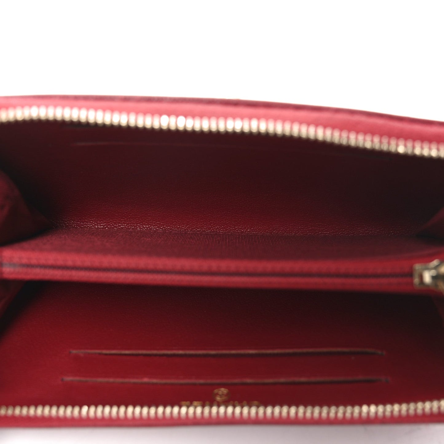 Sheepskin Quilted Medium Mademoiselle Vintage Zip Around Wallet Red