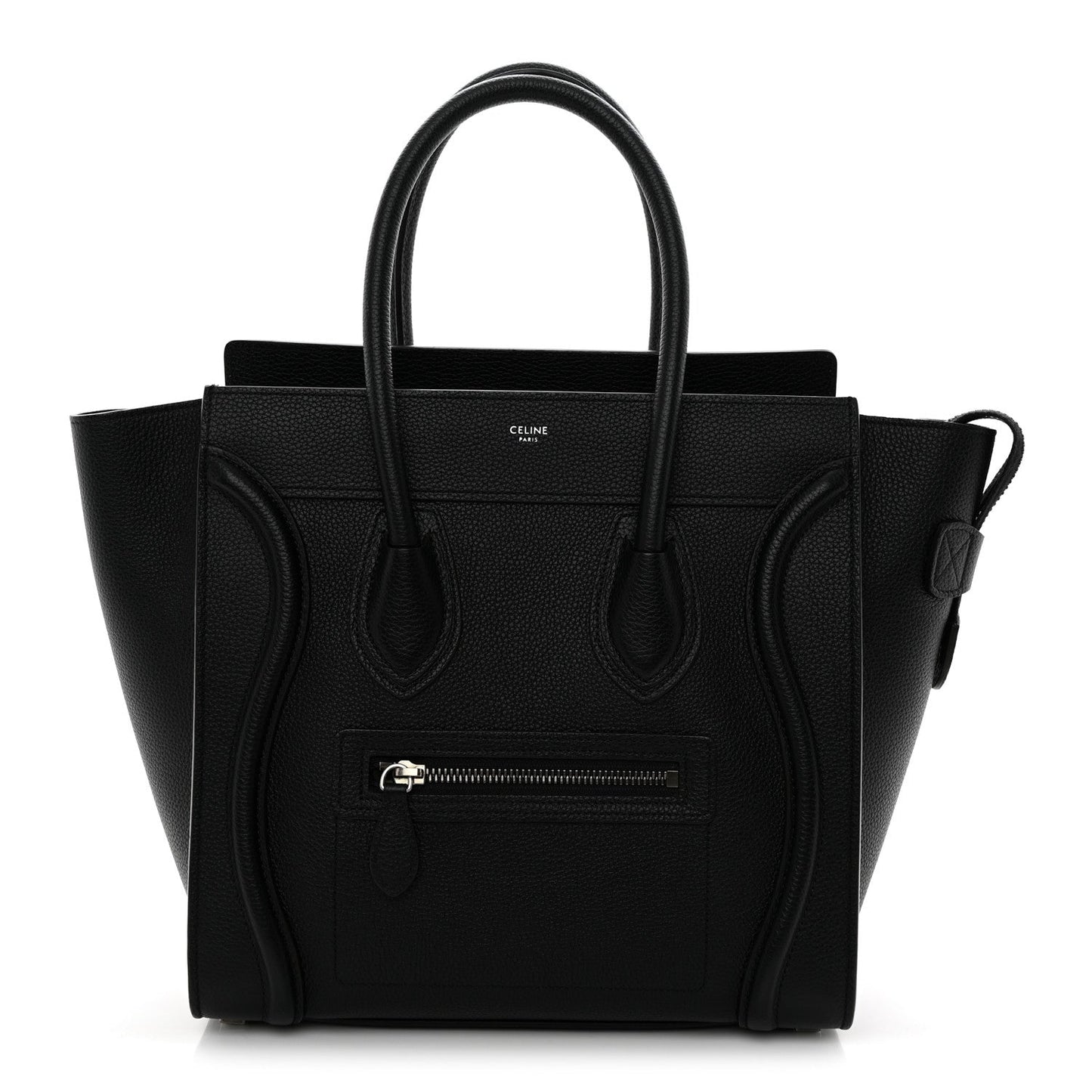 Drummed Calfskin Micro Luggage Black