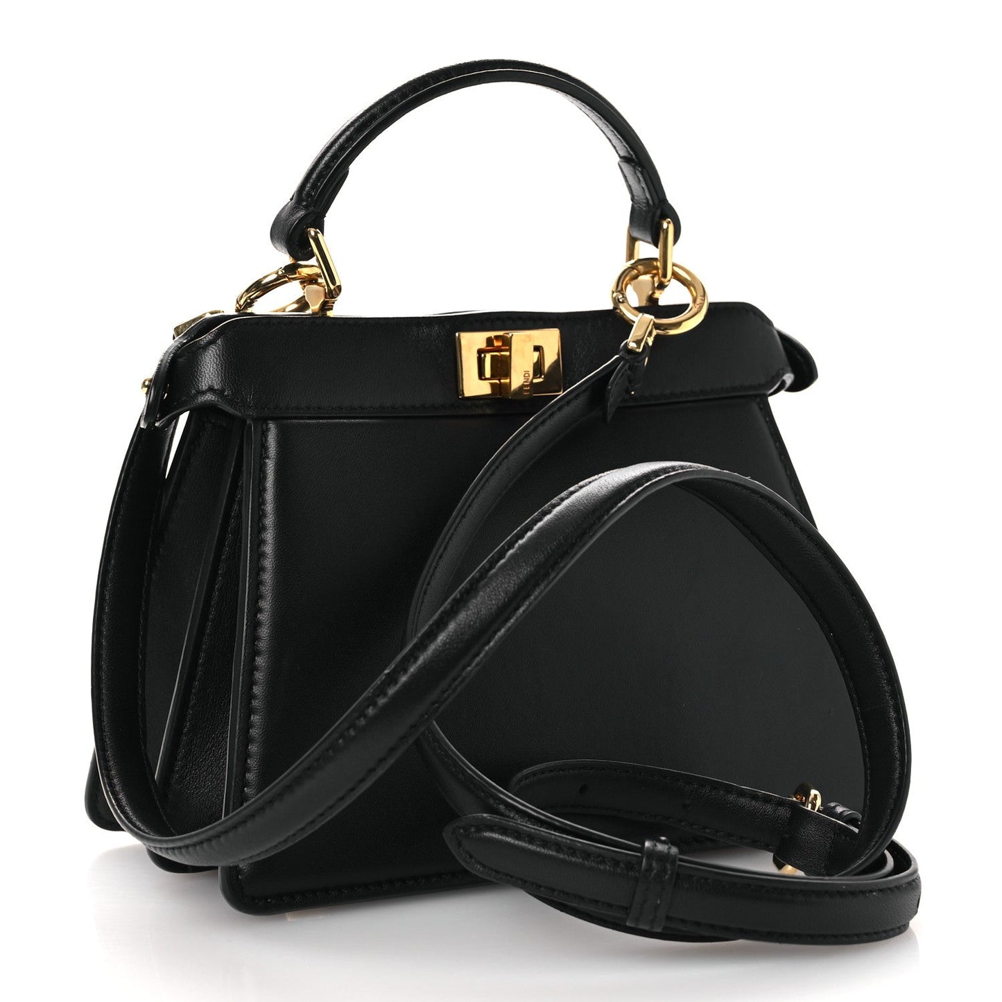 Shiny Nappa Petite Peekaboo I SEE U Satchel Black
