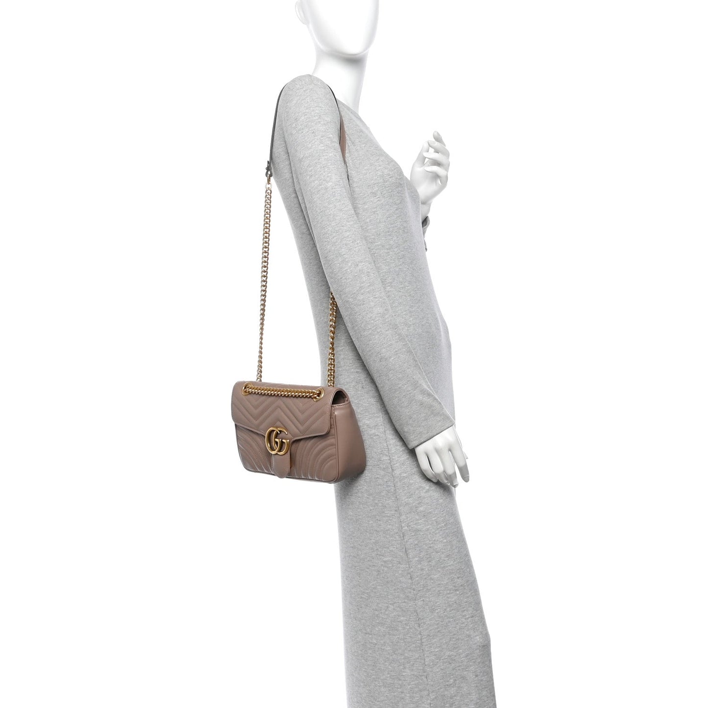 Calfskin Matelasse Small GG Marmont Shoulder Bag Porcelain Rose