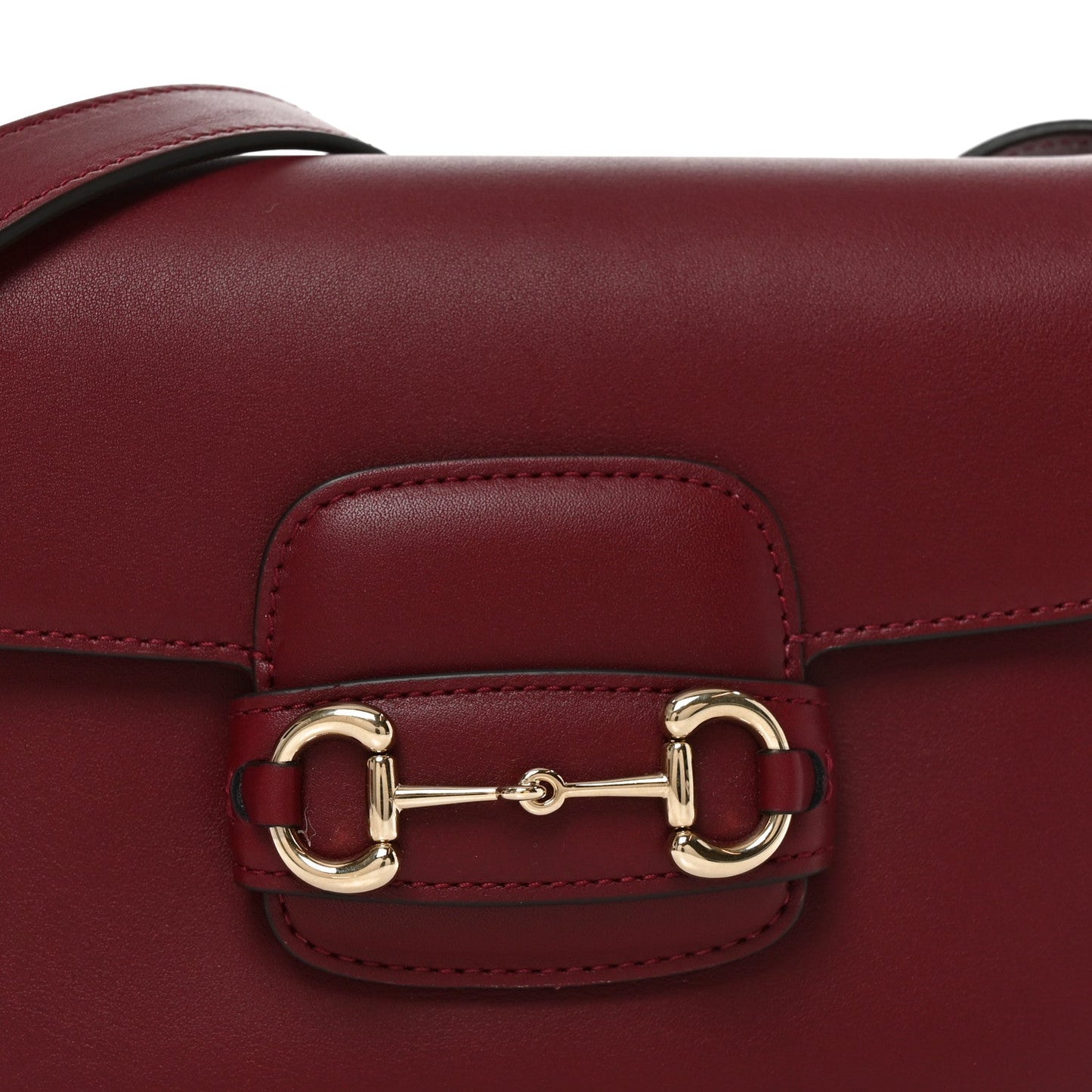 Arabella Calfskin Horsebit 1955 Shoulder Bag Rosso Ancora
