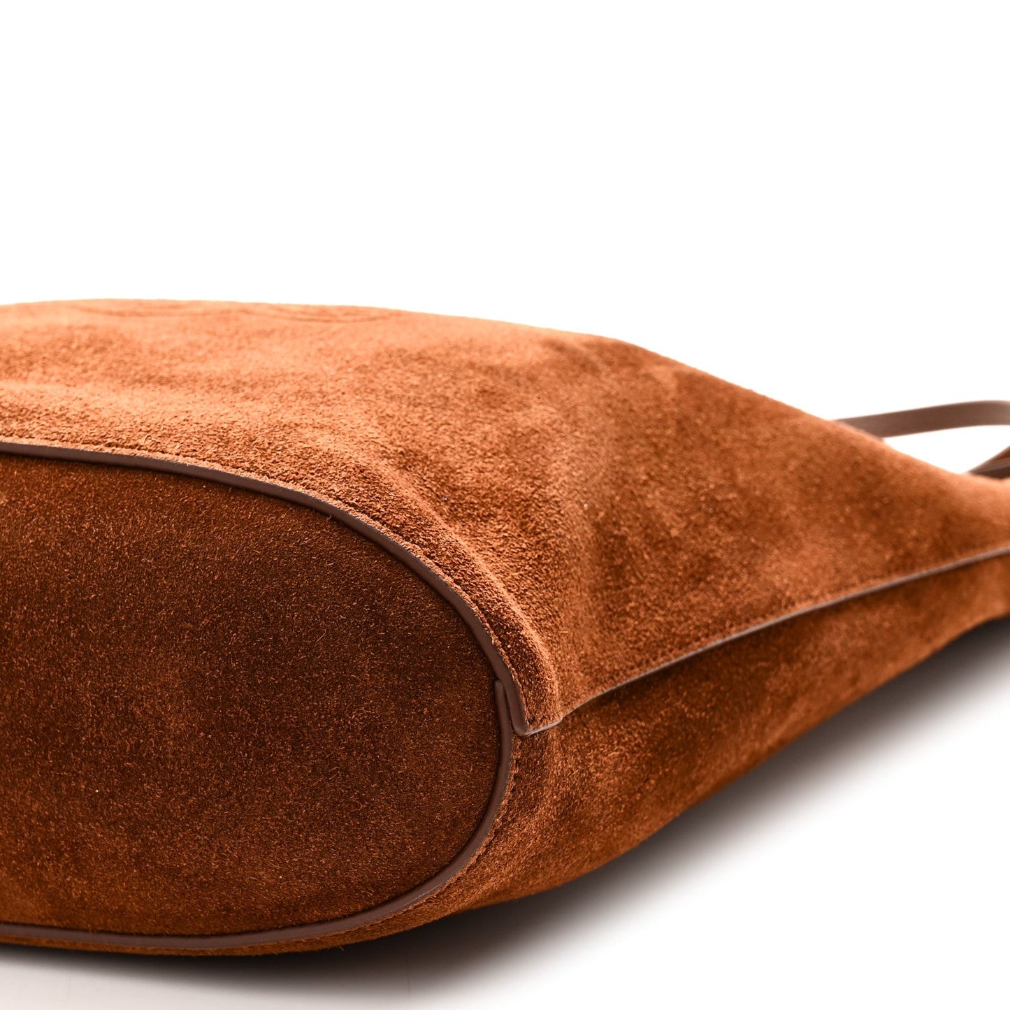 Suede Calfskin Reversible Triomphe Bucket Bag Brown