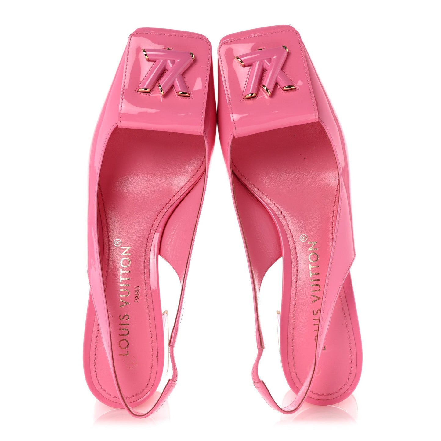 Patent Calfskin Shake Slingback Pumps 37.5 Pink