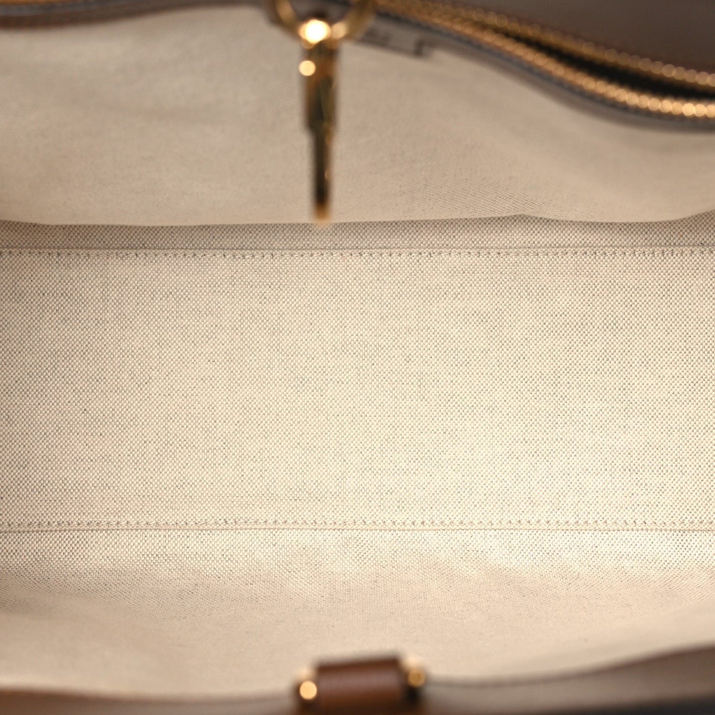 GG Supreme Monogram Azalea Calfskin Small Retro Interlocking G Tote Bag Beige Ebony Brown Sugar