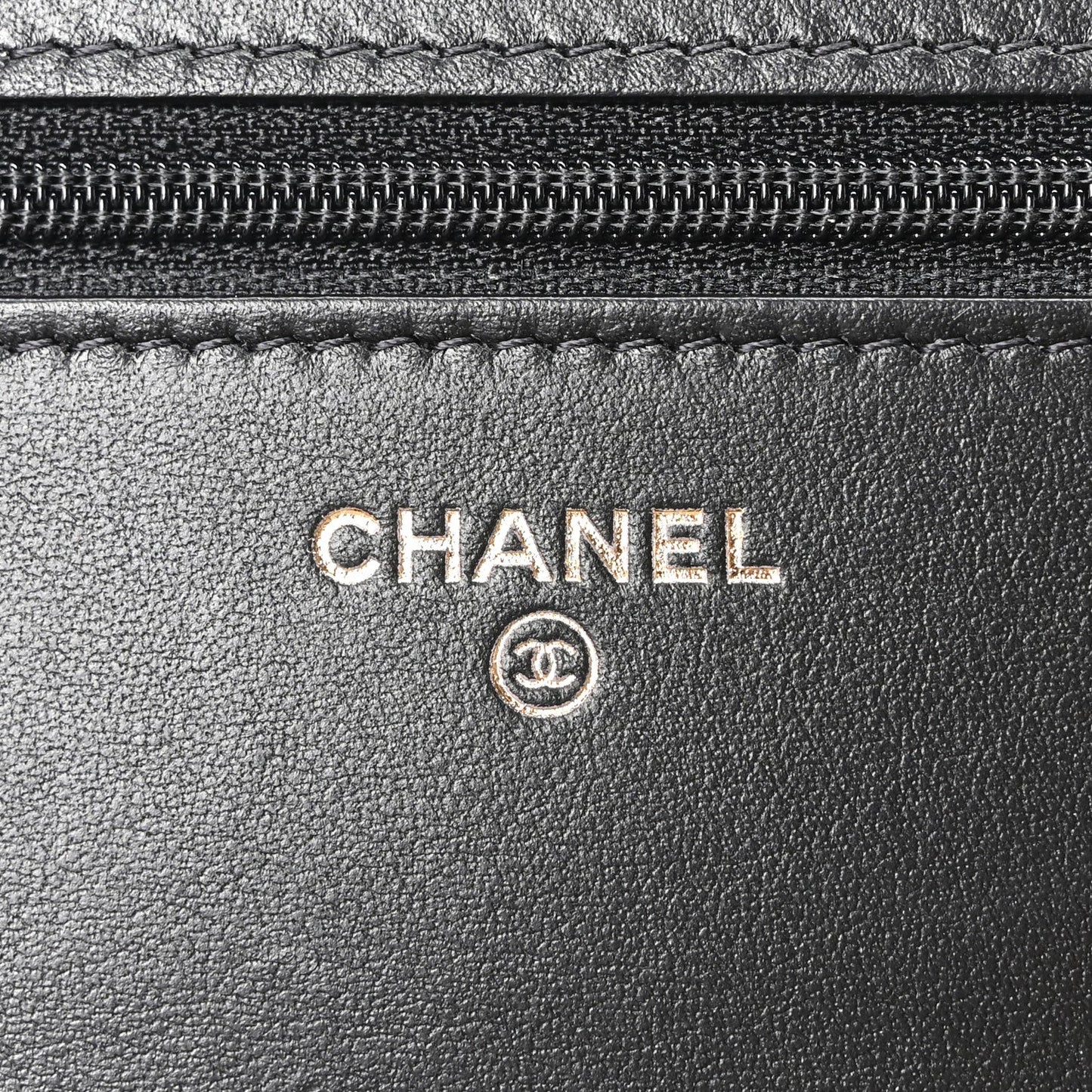 Calfskin Quilted Maxi Pearl Wallet On Chain WOC Black