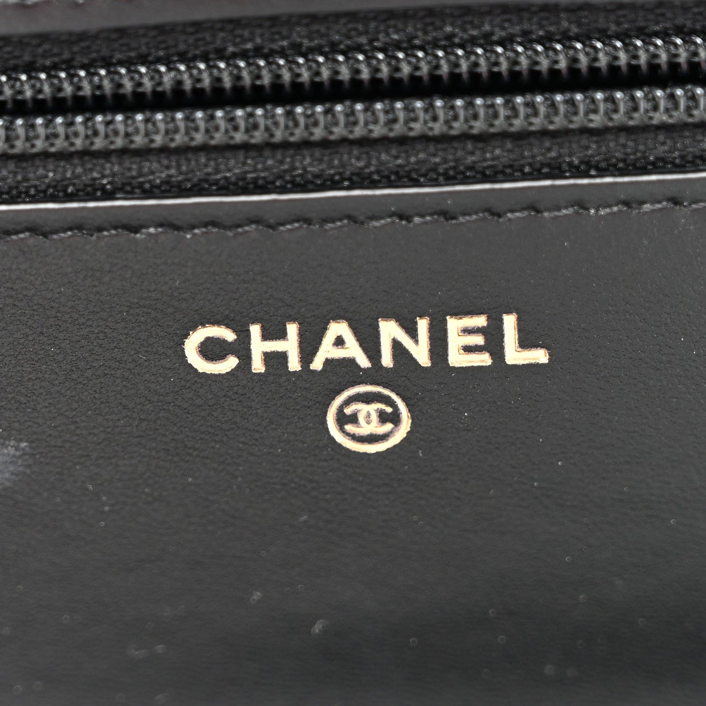 Lambskin Quilted Trendy CC Wallet On Chain WOC Black