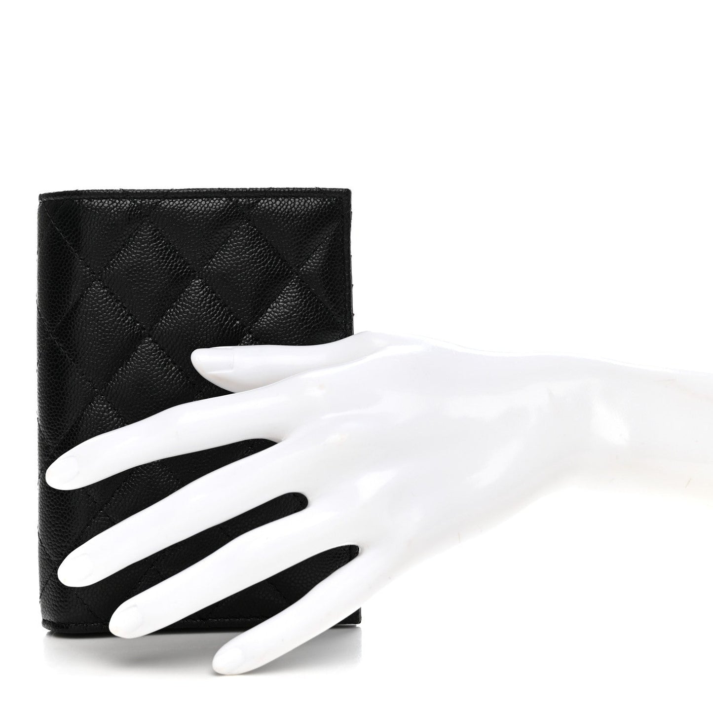 Caviar Quilted Passport Holder Black