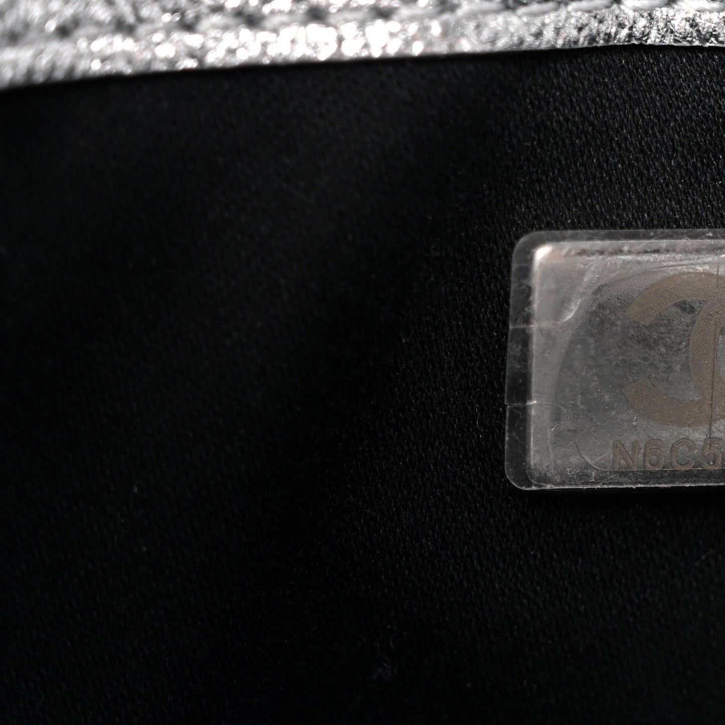Metallic Caviar Quilted Mini Chanel 25 Handbag Silver