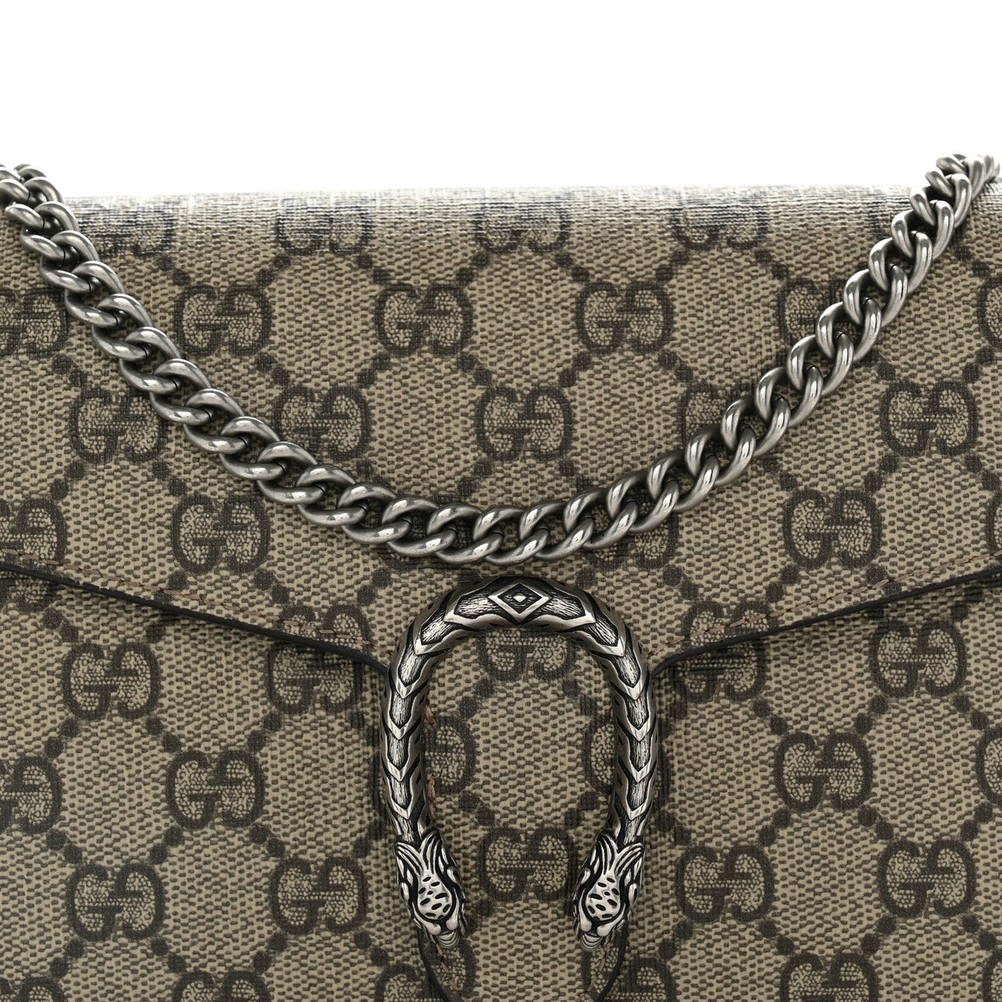 GG Supreme Monogram Mini Dionysus Chain Wallet Beige Taupe