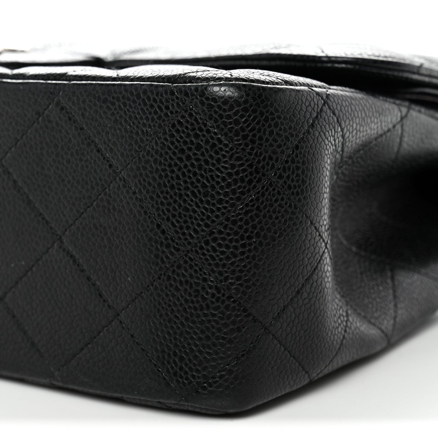 Caviar Quilted Jumbo Double Flap Black