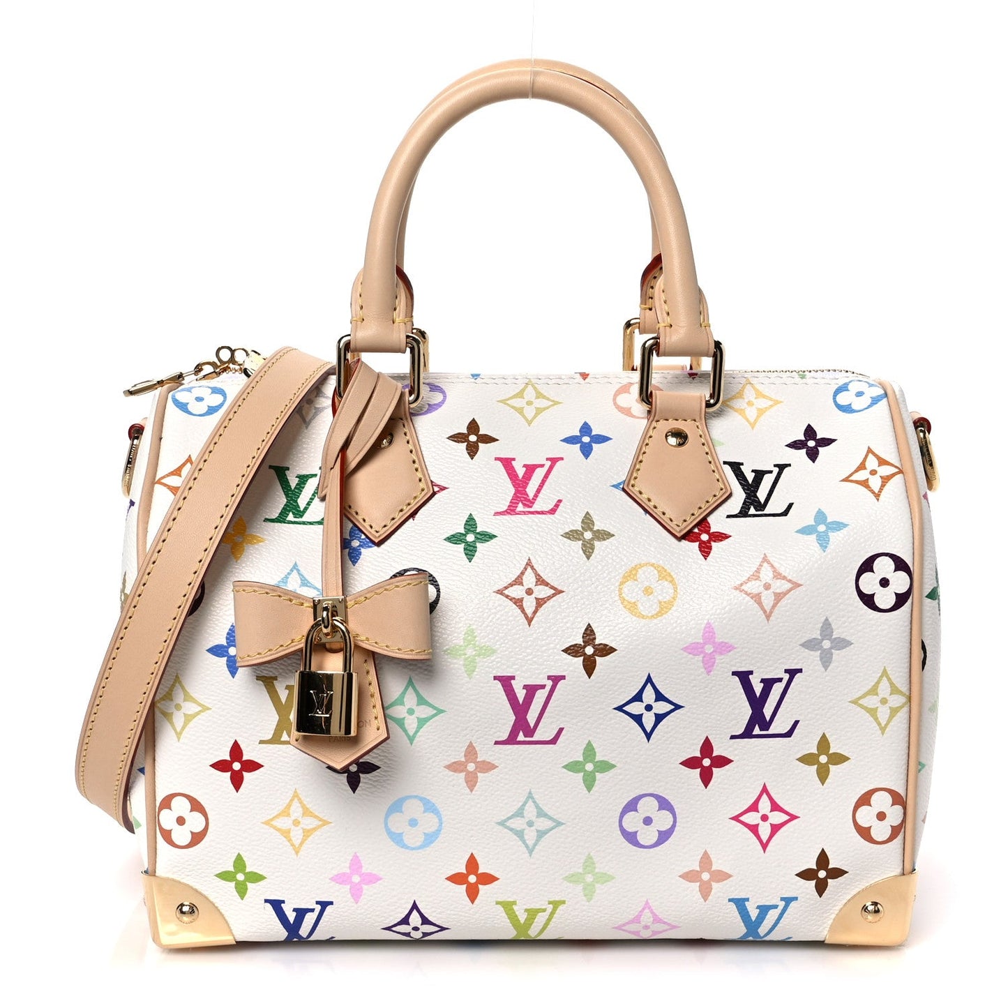 LV X TM Monogram Multicolor Speedy Bandouliere 25 White
