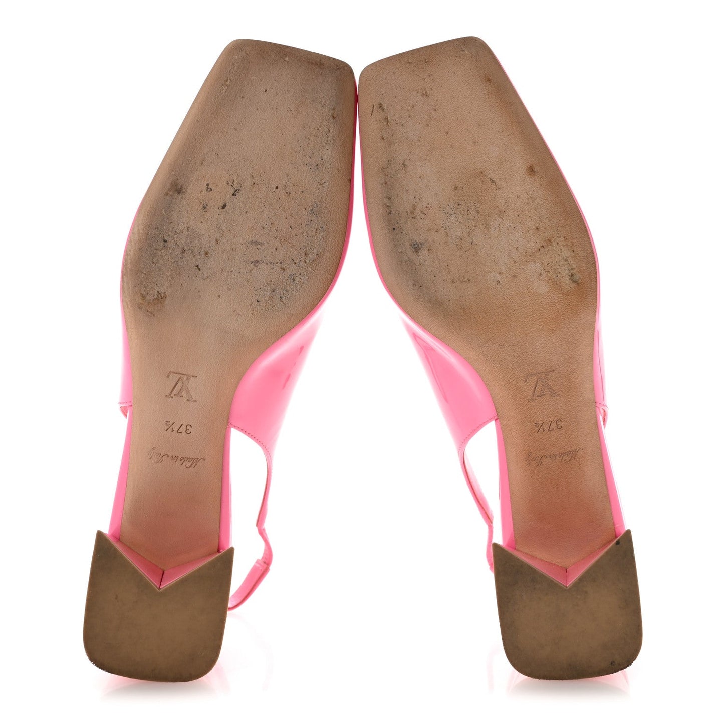 Patent Calfskin Shake Slingback Pumps 37.5 Pink