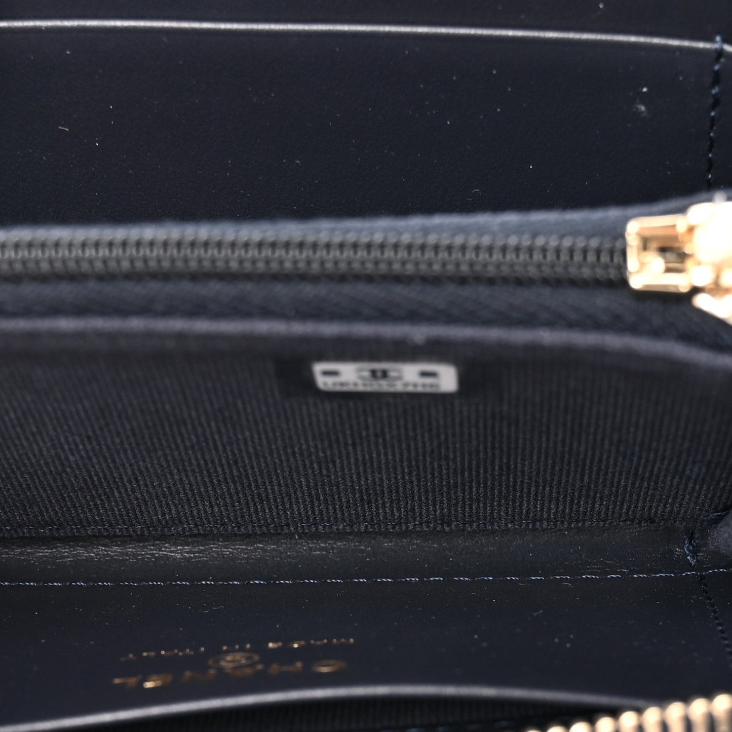 Denim Quilted Zip Coin Purse Dark Blue Orange