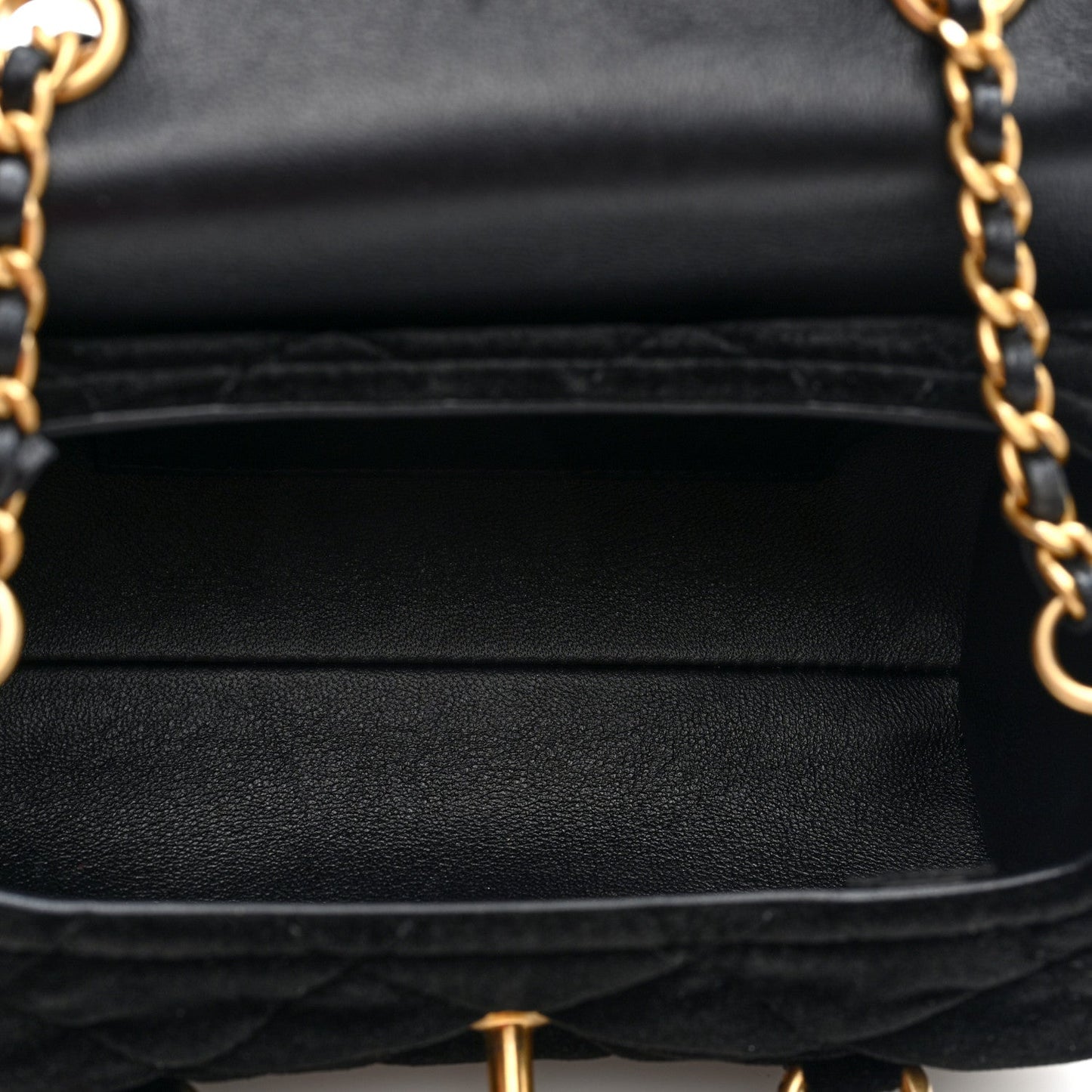 Velvet Quilted Mini Top Handle Flap Black