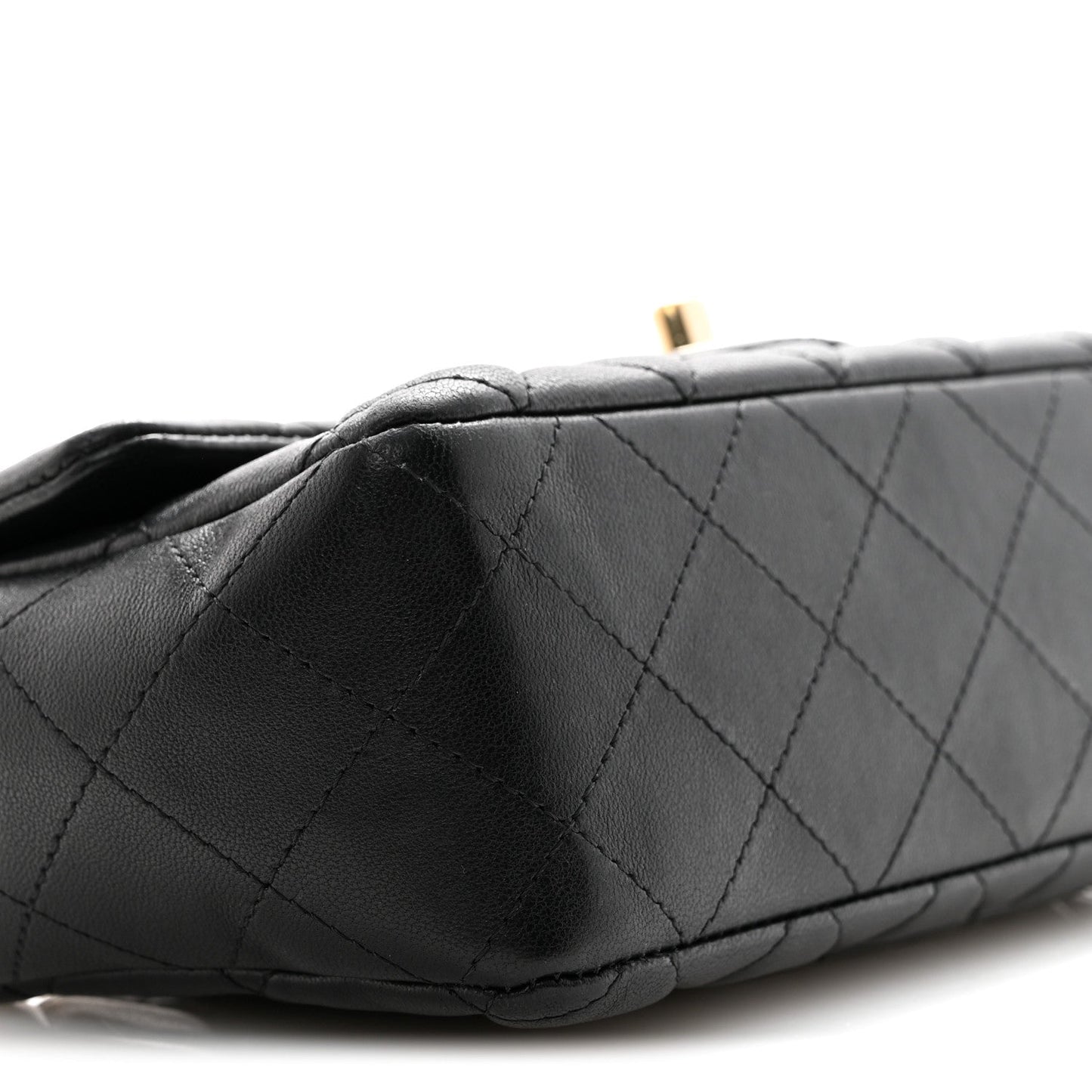 Lambskin Quilted Mini Coco Charms Rectangular Flap Black