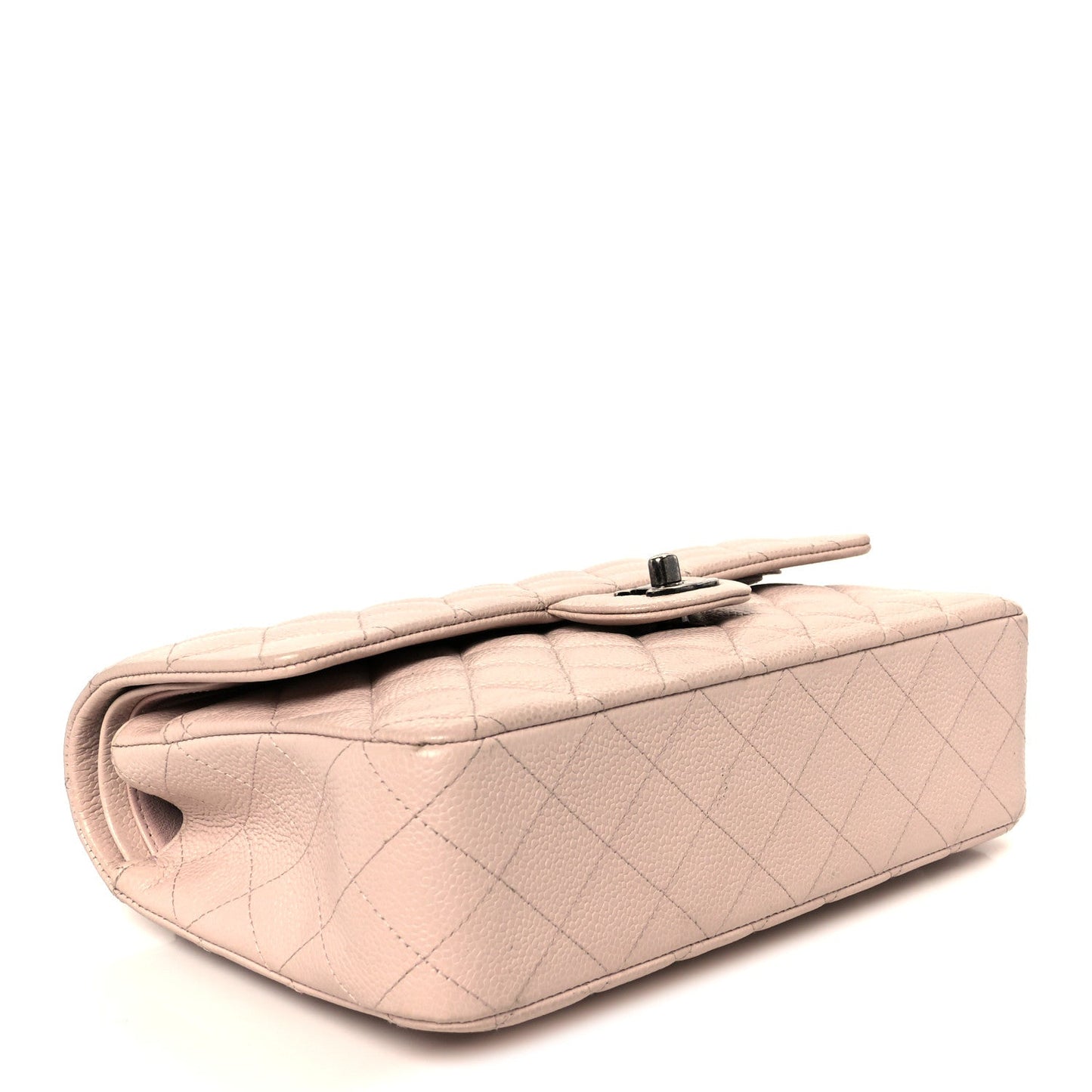 Caviar Quilted Medium Double Flap Light Pink