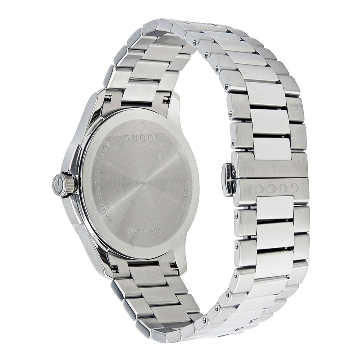 Gucci G Timeless Black Dial Silver Steel Strap Unisex Watch - YA126457