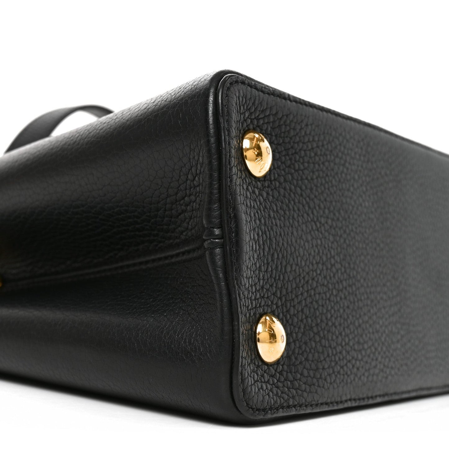 Taurillon Studded Capucines PM Black